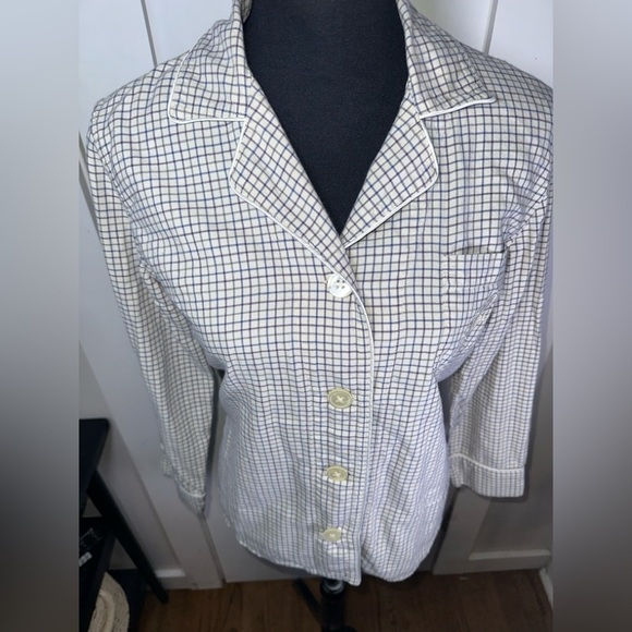 Lauren Ralph Lauren Checker Button-Down Pajama Top Women's - Picture 4 of 8